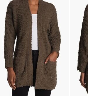 Bobeau Popcorn Knead Open-Front Cardigan